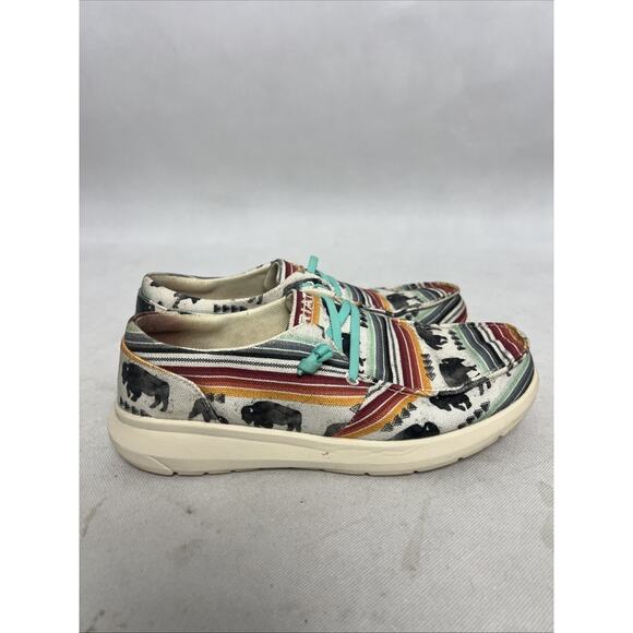 Ariat Hilo Moc Toe Buffalo Print Casual Shoes 10040306 Size 8 Womens Western - Picture 6 of 10